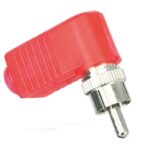 Cinchstecker 90° Kunststoff rot Lötanschluss ohne Knickschutz 2 Stück (015)