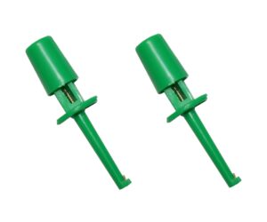 Mini Prüf-Clip mit Haken Hakenklemme Prüfspitze grün 2 Stück (0292)