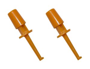 Mini Prüf-Clip mit Haken Hakenklemme Prüfspitze orange 2 Stück (0293)