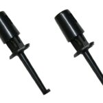 Mini Prüf-Clip mit Haken Hakenklemme Prüfspitze schwarz 2 Stück (0294)