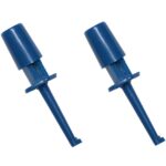Mini Prüf-Clip mit Haken Hakenklemme Prüfspitze blau 2 Stück (0295)