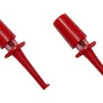 Mini Prüf-Clip mit Haken Hakenklemme Prüfspitze rot 2 Stück (0296)