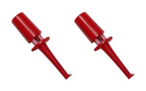 Mini Prüf-Clip mit Haken Hakenklemme Prüfspitze rot 2 Stück (0296)