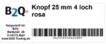Knopf Knöpfe 25mm 4 loch rosa 4 Stück (0243)