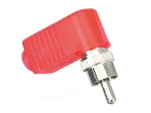 Cinchstecker 90° Kunststoff rot Lötanschluss ohne Knickschutz 2 Stück (015)