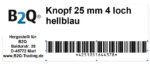Knopf Knöpfe 25mm 4 loch hellblau 4 Stück (0242)