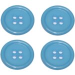 Knopf Knöpfe 25mm 4 loch hellblau 4 Stück (0242)
