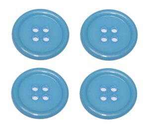 Knopf Knöpfe 25mm 4 loch hellblau 4 Stück (0242)