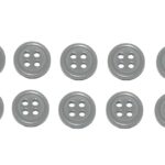 Premium Knopf Knöpfe 10mm 4 loch Gray Contours Grau 10 Stück (0304)