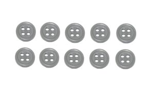 Premium Knopf Knöpfe 10mm 4 loch Gray Contours Grau 10 Stück (0304)