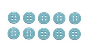 Premium Knopf Knöpfe 10mm 4 loch Bachlor Button Türkis 10 Stück (0308)