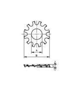 Zahnscheibescheibe Sicherungsscheibe DIN 6797 Typ"E" 6.4mm 10 Stück (0653)