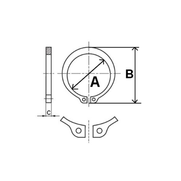 Sicherungsring Sprengring Haltering Typ "E" DIN 471 3x0.4 mm 10 Stück (0620)