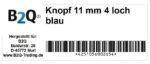 Knopf Knöpfe 11mm 4 loch blau 10 Stück (0184)