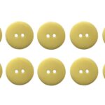 Premium Knopf Knöpfe 10mm 2 loch Golden Kiwi Gelb 10 Stück (0312)