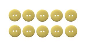 Premium Knopf Knöpfe 10mm 2 loch Golden Kiwi Gelb 10 Stück (0312)