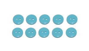 Premium Knopf Knöpfe 10mm 2 loch Bachlor Türkis 10 Stück (0313)