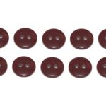Premium Knopf Knöpfe 10mm 2 loch Burgunder 10 Stück (0315)