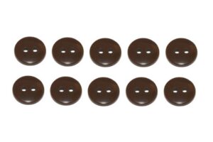 Premium Knopf Knöpfe 10mm 2 loch Braun 10 Stück (0317)