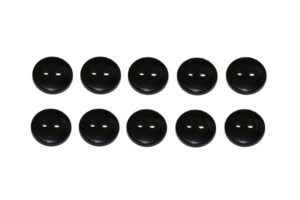 Premium Knopf Knöpfe 10mm 2 loch Schwarz 10 Stück (0319)