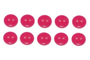 Premium Knopf Knöpfe 10mm 2 loch Pink 10 Stück (0320)