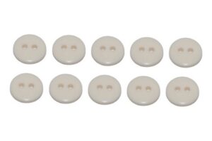 Premium Knopf Knöpfe 10mm 2 loch Cremeweiß 10 Stück (0321)