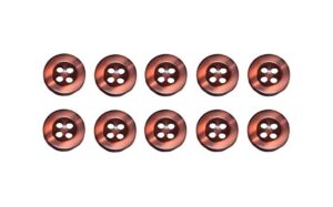 Knopf Knöpfe 11mm 4 loch coffee 10 Stück (0209)