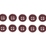 Knopf Knöpfe 10mm 4 loch weinrot bordeaux 10 Stück (0217)