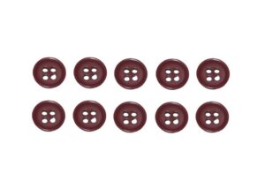Knopf Knöpfe 10mm 4 loch weinrot bordeaux 10 Stück (0217)