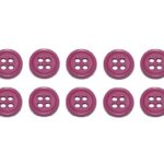 Knopf Knöpfe 10mm 4 loch pink 10 Stück (0218)
