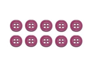 Knopf Knöpfe 10mm 4 loch pink 10 Stück (0218)