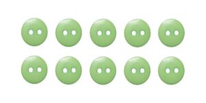 Knopf Knöpfe 10mm 2 loch hellgrün 10 Stück (0322)