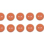 Premium Knopf Knöpfe 10mm 2 loch Mandarine 10 Stück (0325)