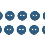 Premium Knopf Knöpfe 10mm 2 loch Blau 10 Stück (0326)