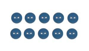 Premium Knopf Knöpfe 10mm 2 loch Blau 10 Stück (0326)