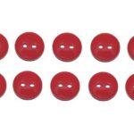 Premium Knopf Knöpfe 10mm 2 loch Rot 10 Stück (0327)