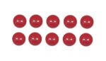 Premium Knopf Knöpfe 10mm 2 loch Rot 10 Stück (0327)