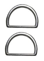 Metallring D-Ring 33 mm silber 2 Stück (0089)