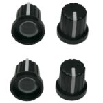 Drehknopf Geräteknopf Potiknopf 6mm schwarz 4 Stück (0059)