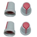 Drehknopf Geräteknopf Potiknopf 6mm rot/grau 4 Stück (0066)