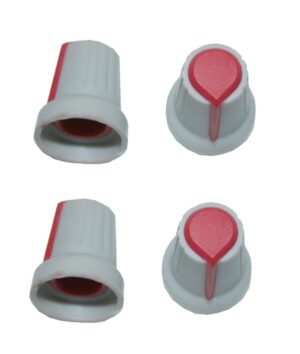 Drehknopf Geräteknopf Potiknopf 6mm rot/grau 4 Stück (0066)