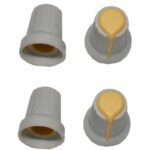 Drehknopf Geräteknopf Potiknopf 6mm gelb/grau 4 Stück (0068)