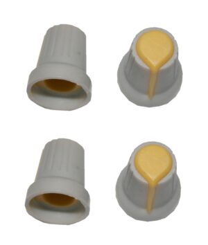 Drehknopf Geräteknopf Potiknopf 6mm gelb/grau 4 Stück (0068)