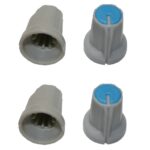 Drehknopf Geräteknopf Potiknopf 6mm blau/grau 4 Stück (0069)