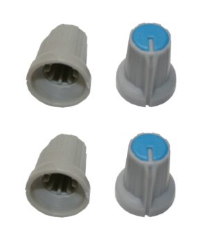 Drehknopf Geräteknopf Potiknopf 6mm blau/grau 4 Stück (0069)