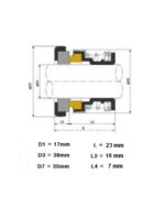 Gleitringdichtung Hauswasserwerk Dichtung Wasserpumpendichtung 17 mm (0411)