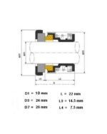 Gleitringdichtung Hauswasserwerk Dichtung Wasserpumpendichtung 10 mm (0414)