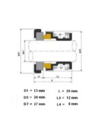 Gleitringdichtung Hauswasserwerk Dichtung Wasserpumpendichtung 13 mm (0415)