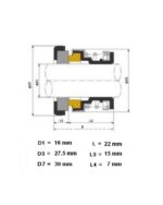 Gleitringdichtung Hauswasserwerk Dichtung Wasserpumpendichtung 16mm (0417)