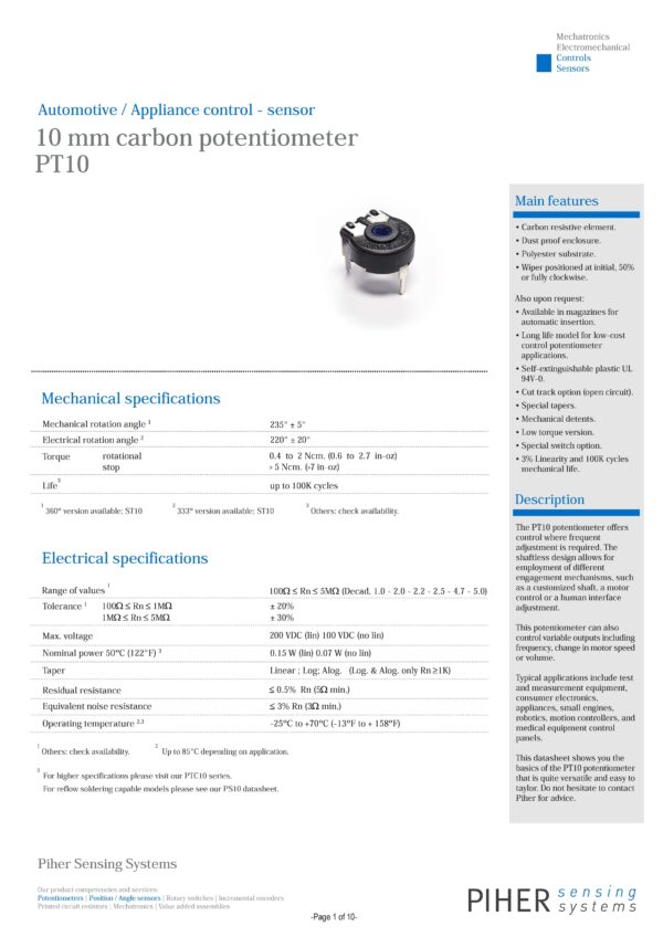 Potentiometer PT-10 Trimmer 10 kOhm 150mW horizontal liegend 2 Stück (0014)